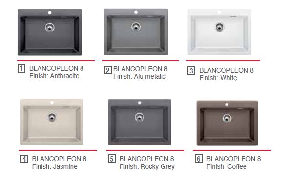 BLANCO PLEON 8 700x510/ 27.55 inch x 20.07 inch 630x400/ 24.80 inch x 15.74 inch 220 / 8.66 inch Jasmine