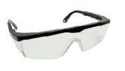 POLYCARBONATE SPECTACLE WITH FRAME AND SQUARED UN COATED SMOKE LENS / BLACK FRAME ADJUSTABLE TEMPLES