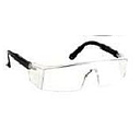 POLYCARBONATE SPECTACLE FRAMELESS AND SQUARED UNCOATED CLEAR / BLACK FRAME ADJUSTABLE TEMPLES