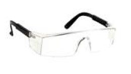 POLYCARBONATE SPECTACLE FRAMELESS AND SQUARED HARD COATED CLEAR / BLACK FRAME ADJUSTABLE TEMPLES