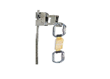 Rope grab fall arrester with carabiner for steel rope VLL