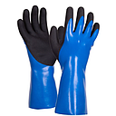 NBR FOAM COATED GAUNTLET FLARE CUFF WITH CUT LEVEL B - BLUE  AND BLACK SIZE M