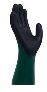 NBR FOAM COATED GAUNTLET FLARE CUFF WITH CUT LEVEL A - BLUE  AND BLACK SIZE XL