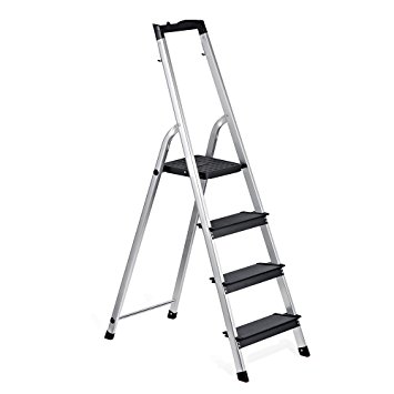 5-STEP ALUMINIUM LADDER (ORANGE), 300kg capacity Anti Skid  