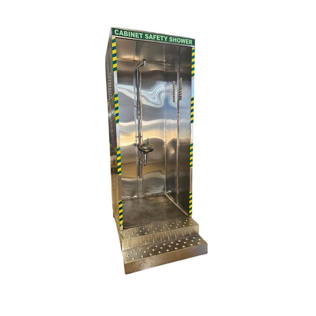SAFETY SHOWER AND EYEWASH IN CABINET SS304