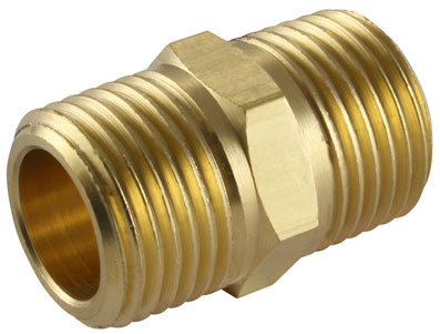 SS HEX NIPPLE 1/2 INCH MALE THREAD 