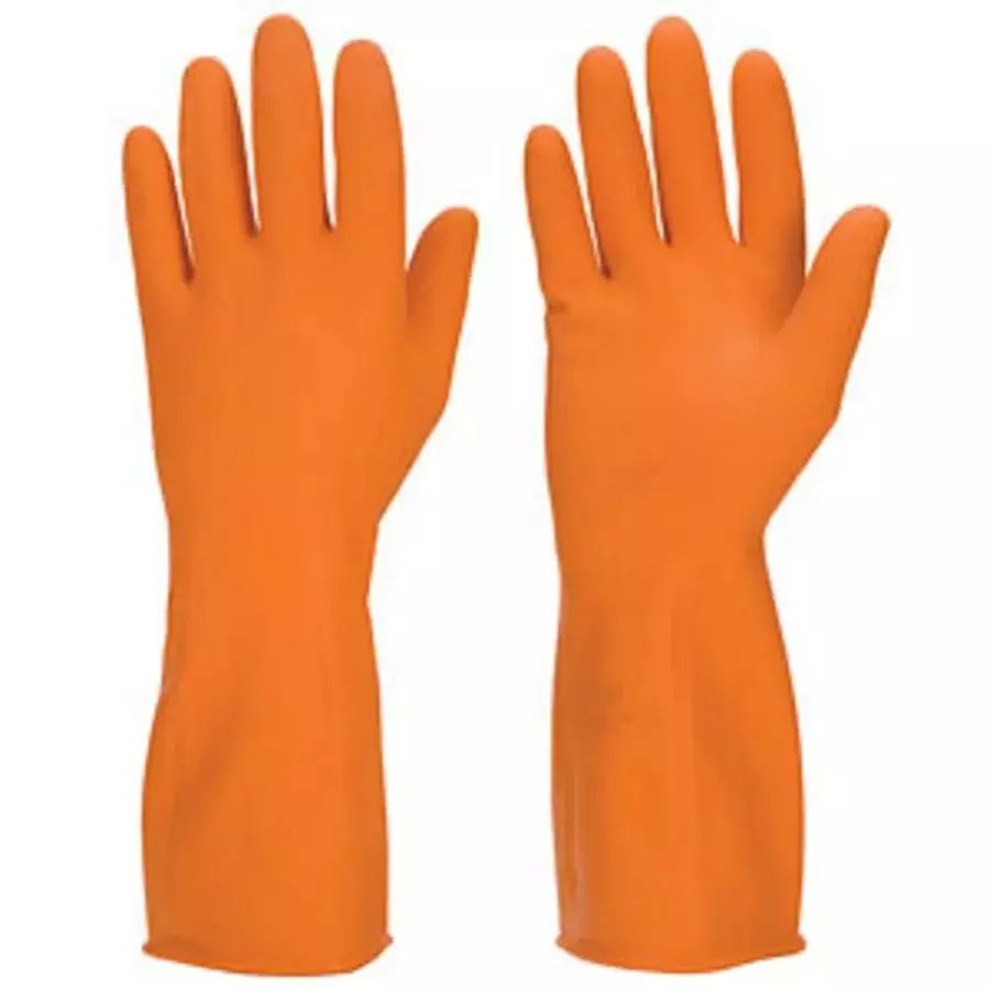 INDUSTRIAL RUBBER HAND GLOVES ORANGE