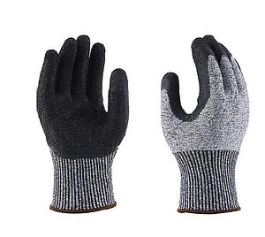 INDUSTRIAL LATEX COATED CUT RESISTANT GLOVES / BLACK LEVEL 5