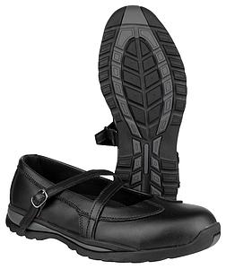 Ladies Safety Shoes with Steel Toe - Single Density (Black)